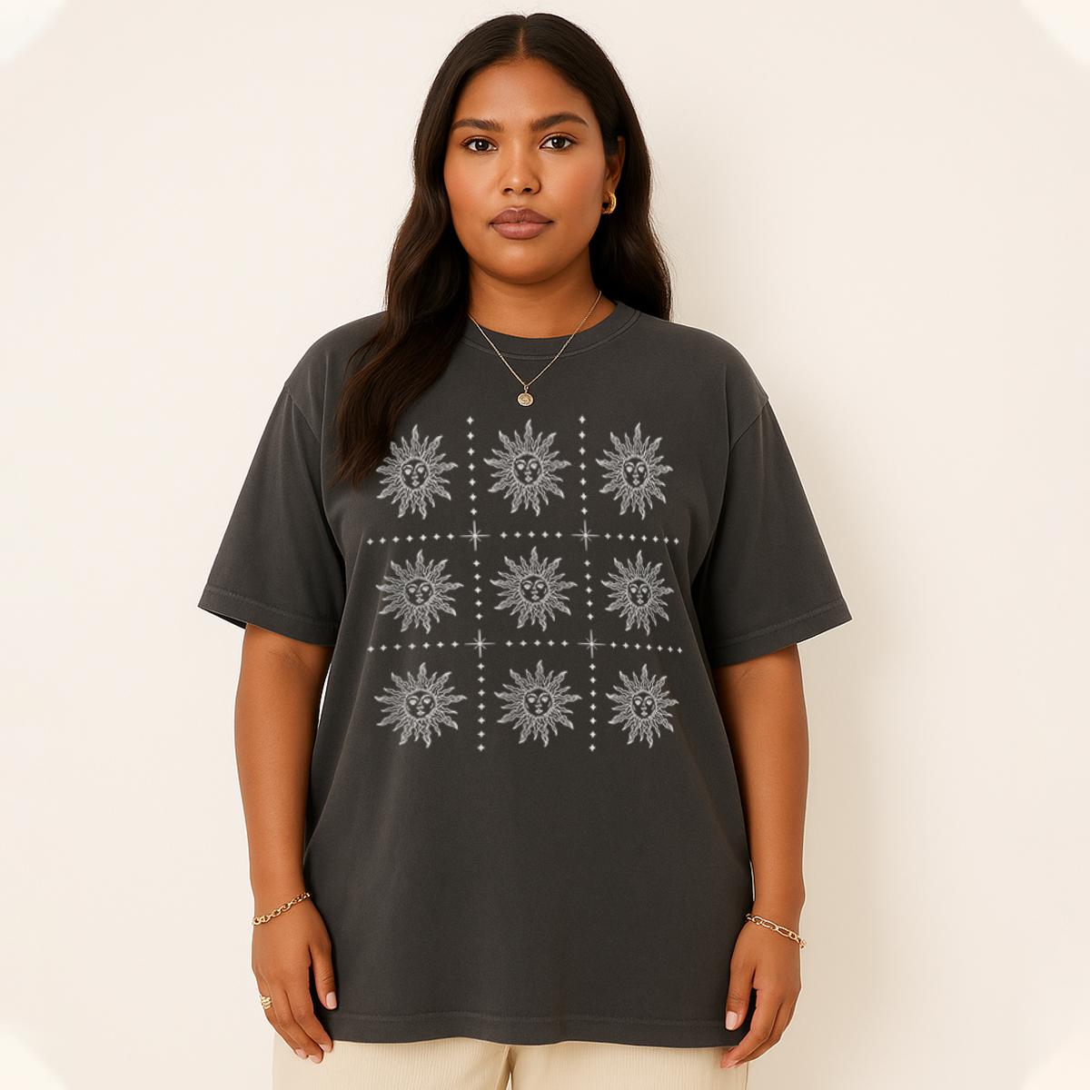 Boho Celestial Sun Pattern T-Shirt
