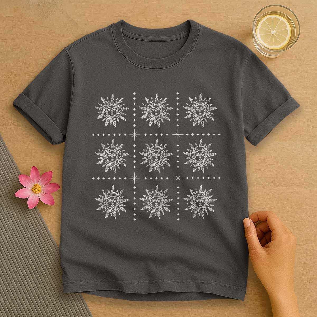 Boho Celestial Sun Pattern T-Shirt