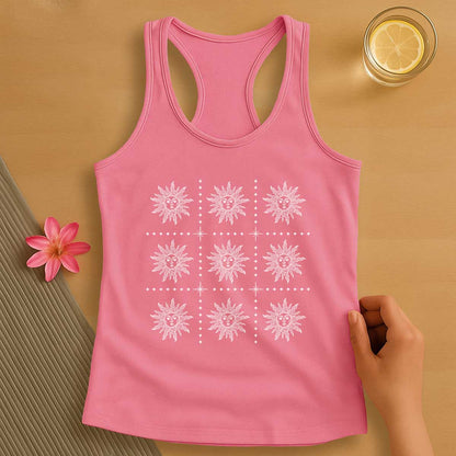 Boho Celestial Sun Pattern Tank Top