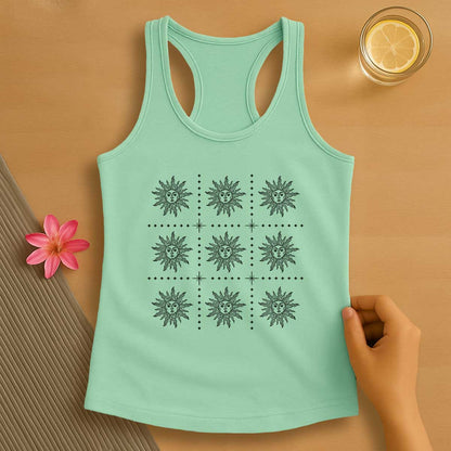 Boho Celestial Sun Pattern Tank Top